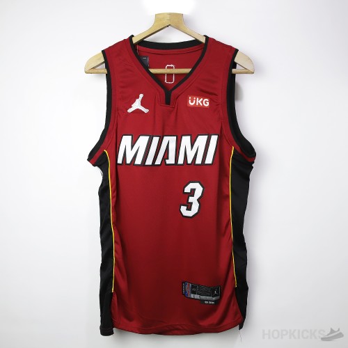NBA Dwyane Wade Red Miami 3 Red Jersey